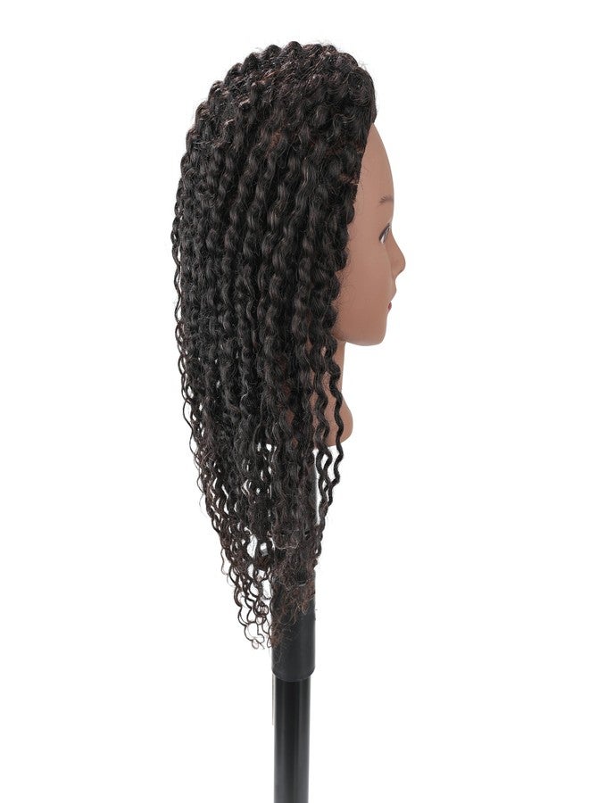 Stancia Black Mannequin Head 100% Human Hair, African American Hair Texture Styling Head, Hair Mannequin for Practice Cornrowing Braiding and Twisting (with Table Clamp) - Image 5